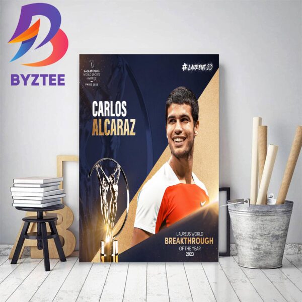 The 2023 Laureus World Breakthrough Of The Year Award Winner Is Carlos Alcaraz Home Decor Poster Canvas