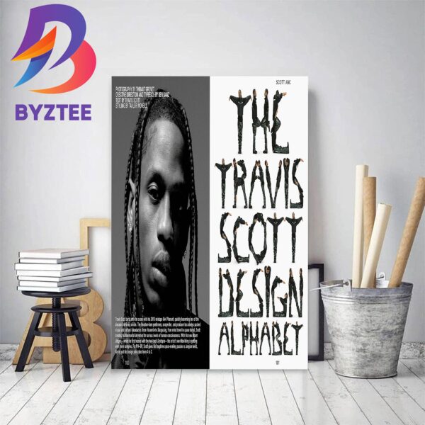 The Travis Scott Design Alphabet Home Decor Poster Canvas