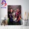 Xavi Won La Liga As A Barcelona Player And Manager Home Decor Poster Canvas
