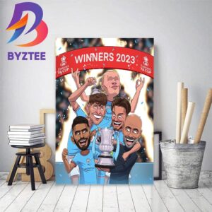 2022-23 Emirates FA Cup Winners Are Manchester City Home Decor Poster Canvas
