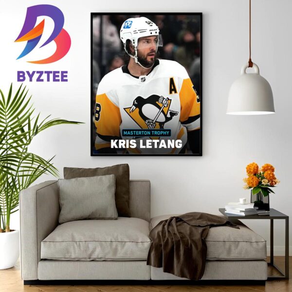 2023 Bill Masterton Trophy Winner Is Kris Letang Home Decor Poster Canvas