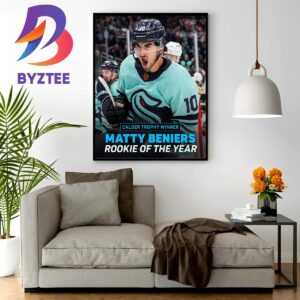 2023 Calder Memorial Trophy Winner Is Matty Beniers Rookie Of The Year Home Decor Poster Canvas