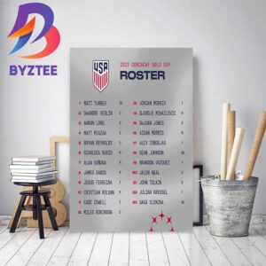 2023 Concacaf Gold Cup Roster Of The USMNT Home Decor Poster Canvas