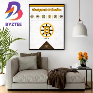 Boston Bruins The History Of The Spoked-B Timeline Home Decor Poster Canvas
