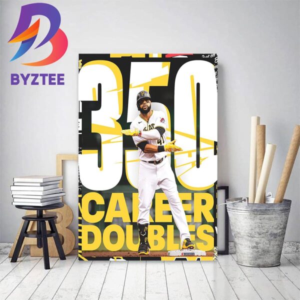 Carlos Santana 350 Career Doubles With Pittsburgh Pirates In MLB Home Decor Poster Canvas
