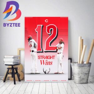 Cincinnati Reds 12 Straight Wins In MLB Home Decor Poster Canvas