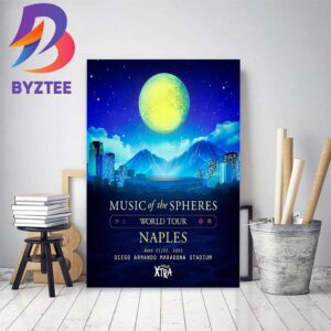 Coldplay Music Of The Spheres World Tour Naples June 21-22 2023 At Diego Armando Maradona Stadium Home Decor Poster Canvas