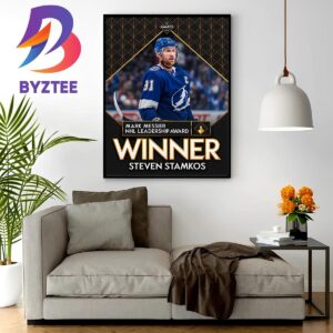 Congratulations To Steven Stamkos Is The 2023 Mark Messier NHL Leadership Award Winner Home Decor Poster Canvas
