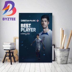Congratulations To USMNST Christian Pulisic Is The Best Player Award In The 2022-2023 Concacaf Nations League Home Decor Poster Canvas
