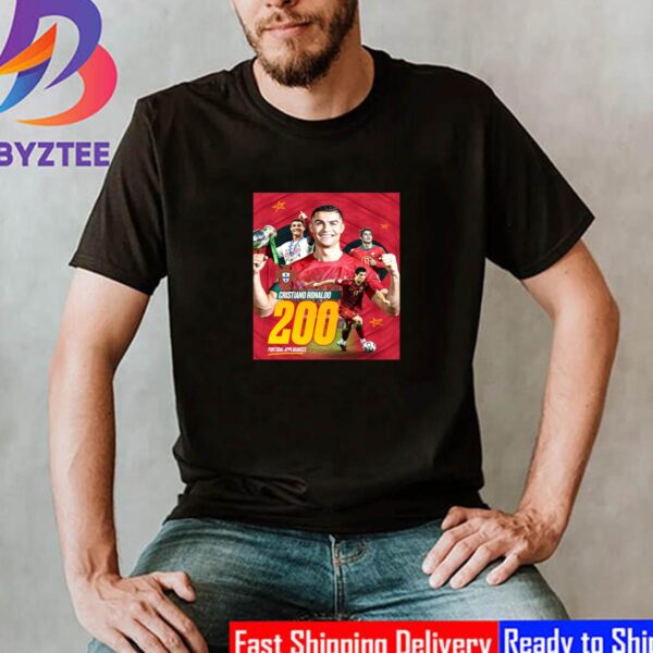 Cristiano Ronaldo Reaches 200 Portugal Appearances Football Unisex T-Shirt