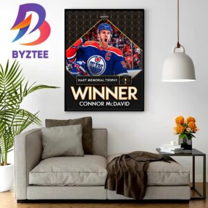 Edmonton Oilers Connor McDavid Is The 2023 Hart Memorial Trophy Winner For MVP Of The NHL Home Decor Poster Canvas
