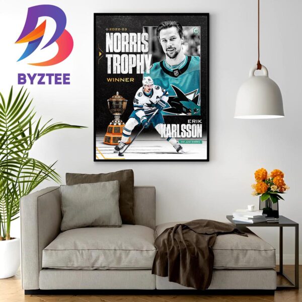 Erik Karlsson Is The 2023 Norris Trophy Winner Home Decor Poster Canvas
