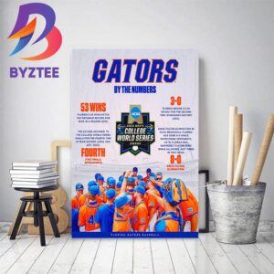 Florida Gators Baseball Historic Campaign NCAA 2023 Mens College World Series Omaha Home Decor Poster Canvas