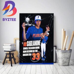 Florida Gators Baseball Jac Caglianone Single Season Home Run Record In The Bbcor Era Home Decor Poster Canvas