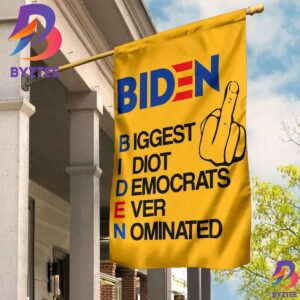 Fuck Biden Flag Biden Biggest IDiot Democrats Ever Nominated Lawn Flag Ornament 2 Sides Garden House Flag