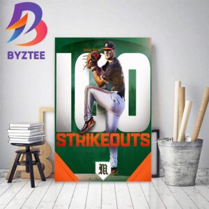 Gage Ziehl 100 Strikeouts With Miami Hurricanes Baseball Home Decor Poster Canvas