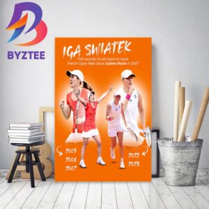 Iga Swiatek Becomes The First Woman To Win Back-To-Back French Open Titles 2007 Home Decor Poster Canvas