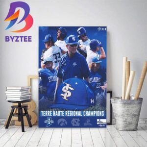 Indiana State Baseball Terre Haute Regional Champions Home Decor Poster Canvas