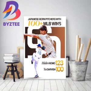 Japanese Born Pitchers Yu Darvish With 100 MLB Wins Home Decor Poster Canvas