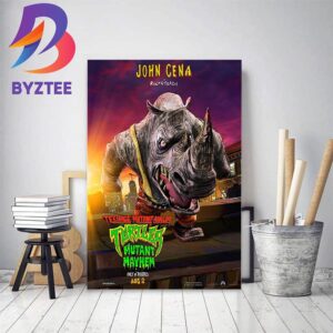 John Cena Is Rocksteady In Teenage Mutant Ninja Turtles Mutant Mayhem Home Decor Poster Canvas
