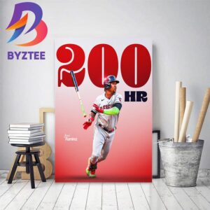 Jose Ramirez 200 HR In Career MLB Cleveland Guardians Home Decor Poster Canvas