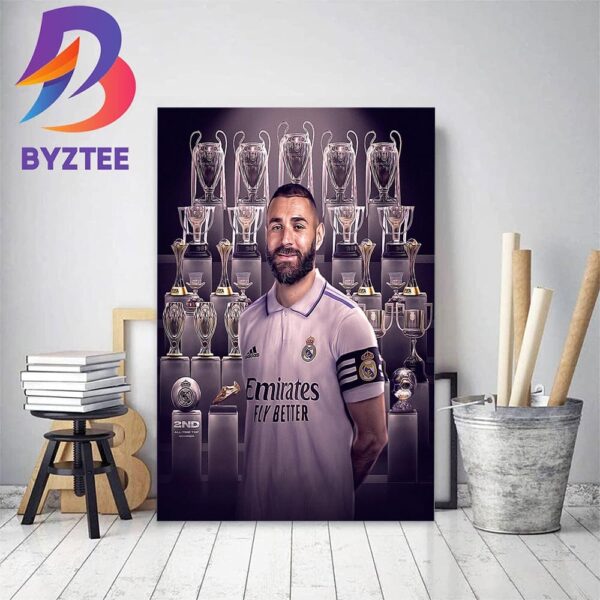 Karim Benzema Leave Real Madrid This Summer After 14 Seasons And 24 Trophies Home Decor Poster Canvas