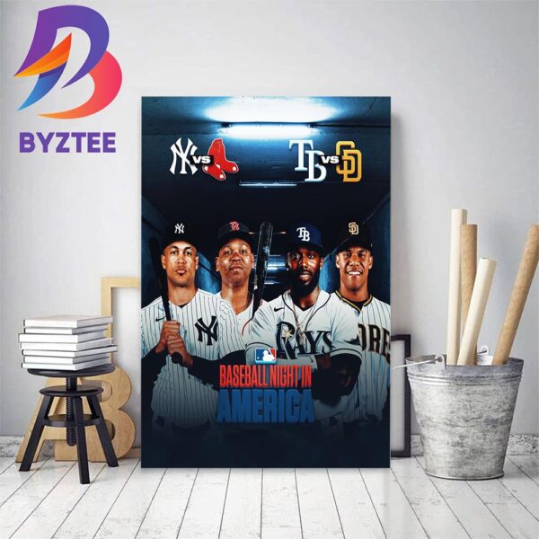 MLB Baseball Night In America Teams Matchup Home Decor Poster Canvas