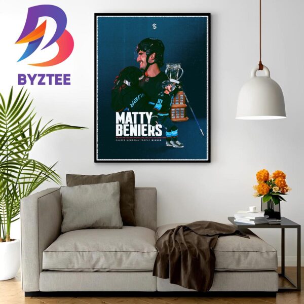 Matthew Beniers Is 2023 Calder Memorial Trophy Winner As The NHL Rookie Of The Year Home Decor Poster Canvas