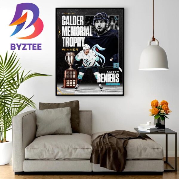 Matty Beniers Is The 2023 Calder Memorial Trophy Winner Home Decor Poster Canvas