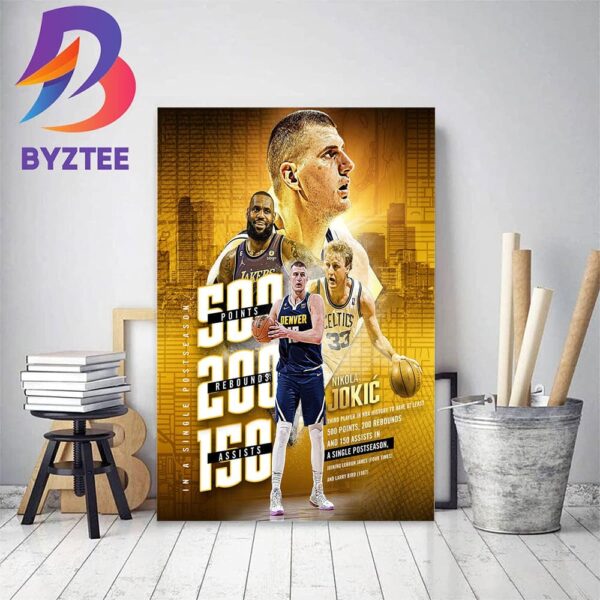 Nikola Jokic Is Third Player In NBA History To Have At Least Home Decor Poster Canvas
