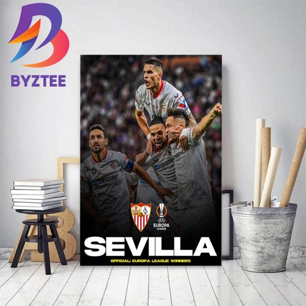 Official 2022-23 UEFA Europa League Winners Are Sevilla Home Decor Poster Canvas