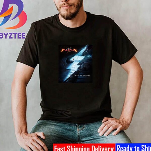 Official New The Flash Worlds Collide Poster Movie Unisex T-Shirt