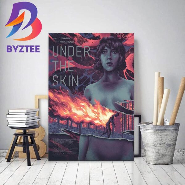 Official Poster For Under The Skin With Starring Scarlett Johansson Home Decor Poster Canvas