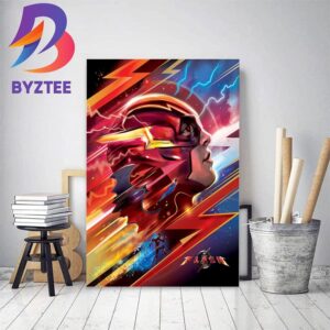 Official Vector Art For Poster The Flash Worlds Collide Home Decor Poster Canvas