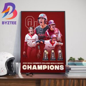Oklahoma Sooners Softball Back to Back To Back National Champions 2023 NCAA Womens College World Series Home Decor Poster Canvas