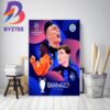 Poster For Manchester City In UEFA Champions League Istanbul 2023 Final Home Decor Poster Canvas