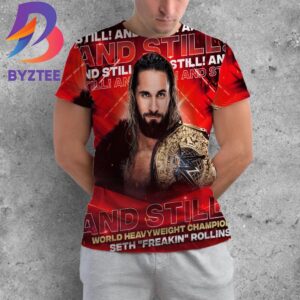 Seth Rollins And Still World Heavyweight Champion On WWE Raw All Over Print Shirt