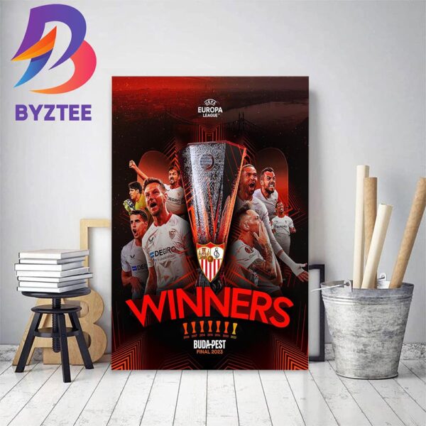 Sevilla Are Winners UEFA Europa League Budapest 2023 Home Decor Poster Canvas