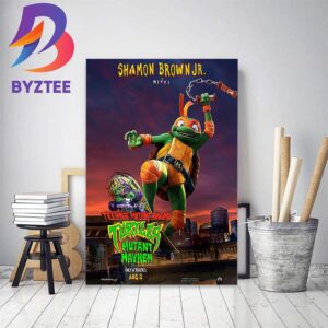 Shamon Brown Jr Is Mikey In Teenage Mutant Ninja Turtles Mutant Mayhem Home Decor Poster Canvas
