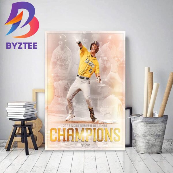 The Golden Eagles Southern Miss Baseball Are 2023 NCAA Auburn Regional Champions Home Decor Poster Canvas