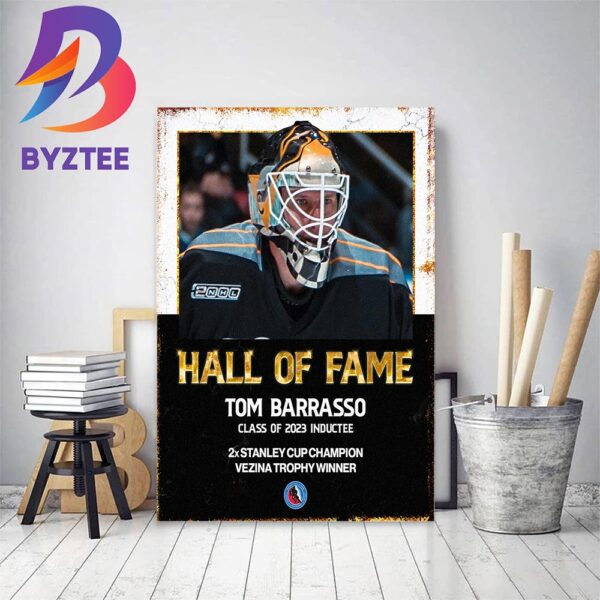 Tom Barrasso Hockey Hall Of Fame Class Of 2023 Home Decor Poster Canvas