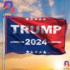 Trump 2024 Flag He Will Be Back Trump Merch Store Donald Trump Merchandise Outdoor Banner 2 Sides Garden House Flag