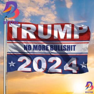 Trump 2024 Flag No More Bullshit Lawn Sign Vote Pro Trump MAGA Campaign Anti Biden Sign 2 Sides Garden House Flag