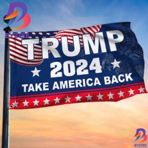 Trump 2024 Flag Take America Trump Flags Back Presidential Election 2024 Merchandise 2 Sides Garden House Flag