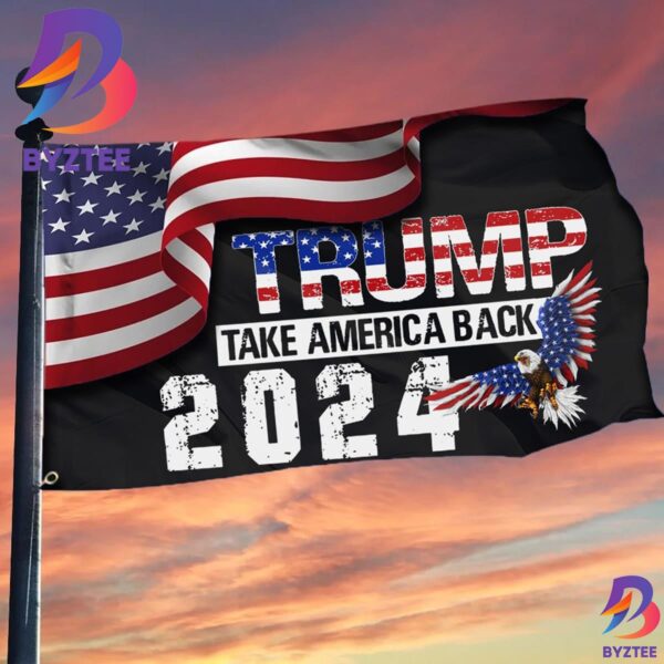 Trump Flag 2024 Take America Back MAGA Merch Vote Donald Trump Flags For Sale 2 Sides Garden House Flag