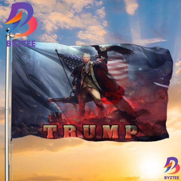 Trump Parody George Washington Bald Eagle Flag Funny Political Trump Pride Flag For House 2 Sides Garden House Flag