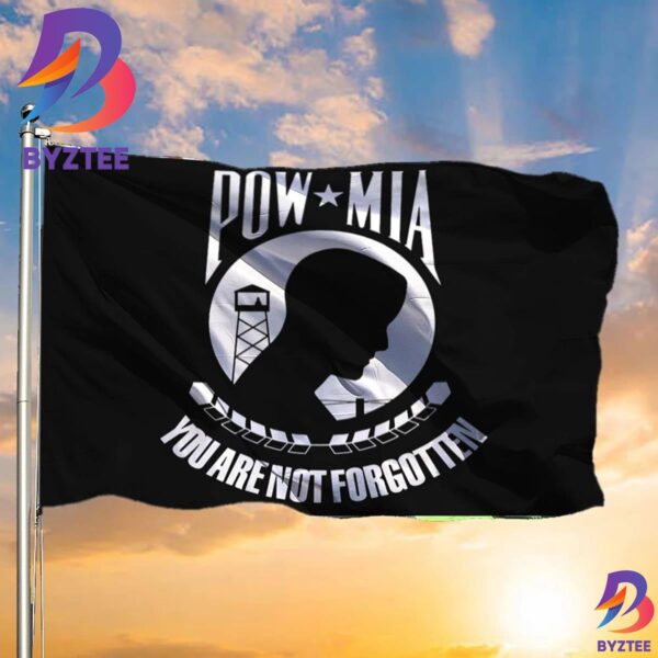 Trump Pow Mia Flag You Are Not Forgotten National League of Families Flag Gift For Veteran 2 Sides Garden House Flag