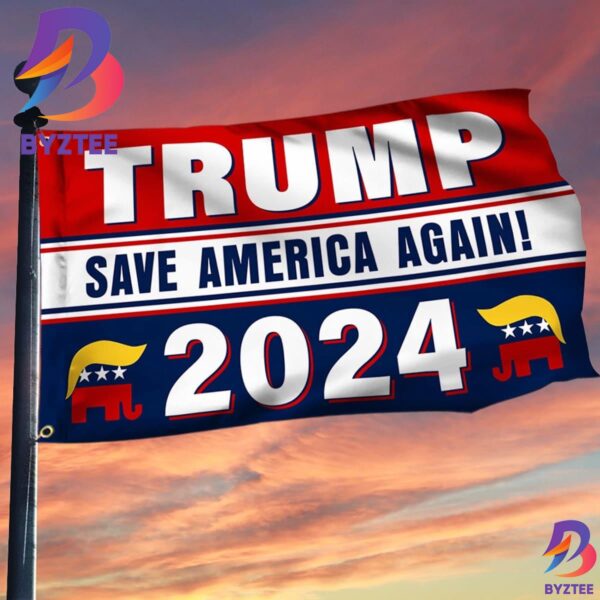 Trump Save America Again 2024 Flag Vote Donald Trump 2024 Ultra Maga Flag Political Merch 2 Sides Garden House Flag