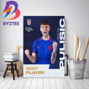 USMNST Christian Pulisic Is Best Player 2023 CONCACAF Nations League Home Decor Poster Canvas
