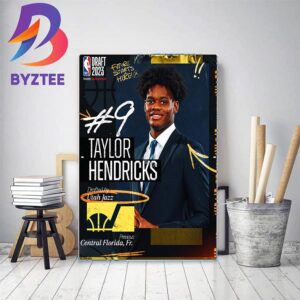 Utah Jazz Select Taylor Hendricks With The 9th Pick Of The 2023 NBA Draft Home Decor Poster Canvas